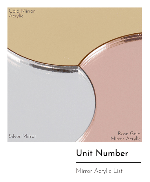 My Digital Lock - Unit Number Mirror Acrylic List