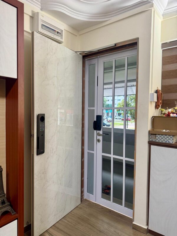 Designer HDB Glass Gate 3×7 Feet - Gallery