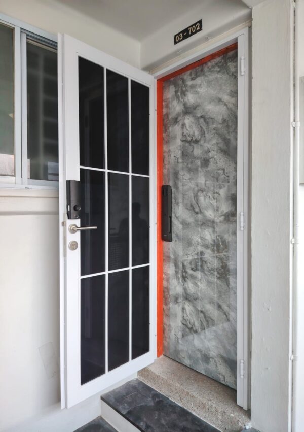 Designer HDB Glass Gate 3×7 Feet - Gallery