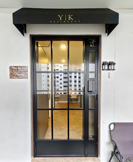 Designer HDB Glass Gate 3×7 Feet - Gallery