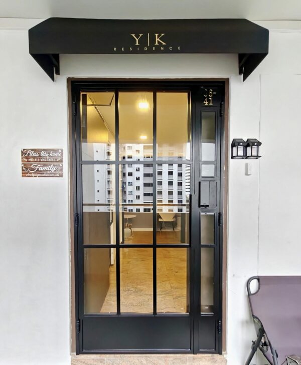 Designer HDB Glass Gate 3×7 Feet - Gallery