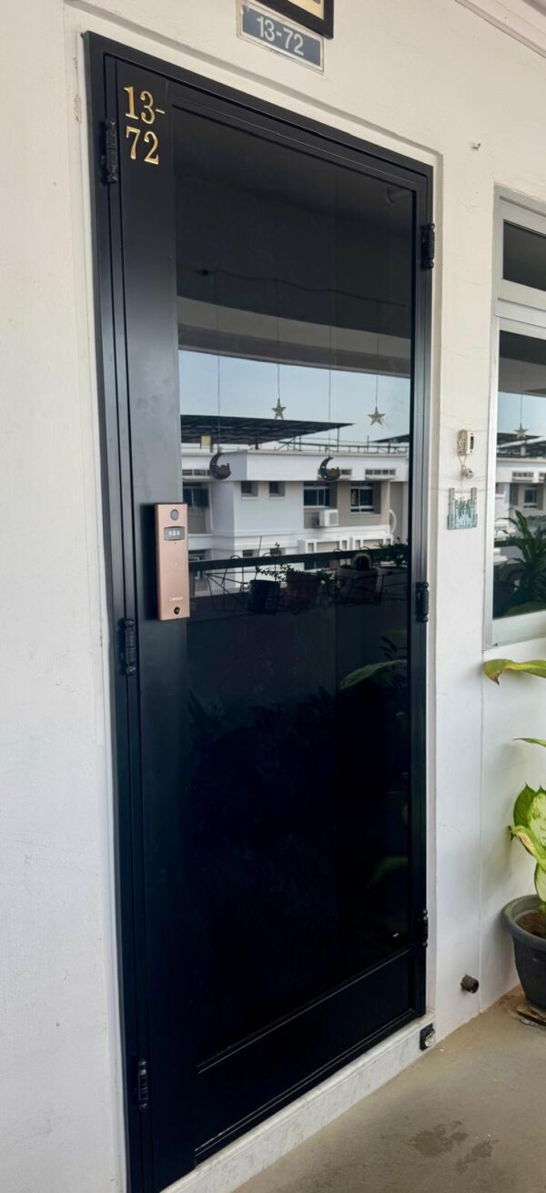 Designer HDB Glass Gate 3×7 Feet - Gallery