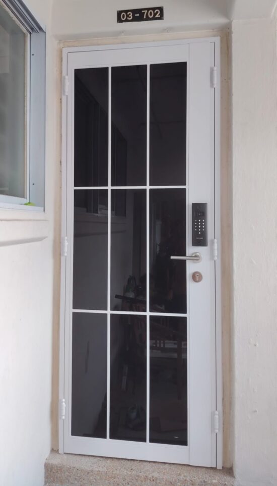 Designer HDB Glass Gate 3×7 Feet - Gallery