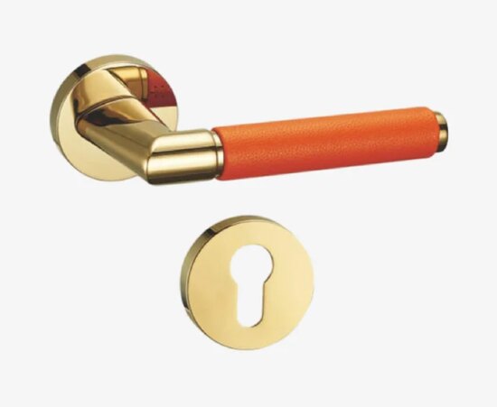Lusano-Orange-Leather-Designer-Gate-Handle