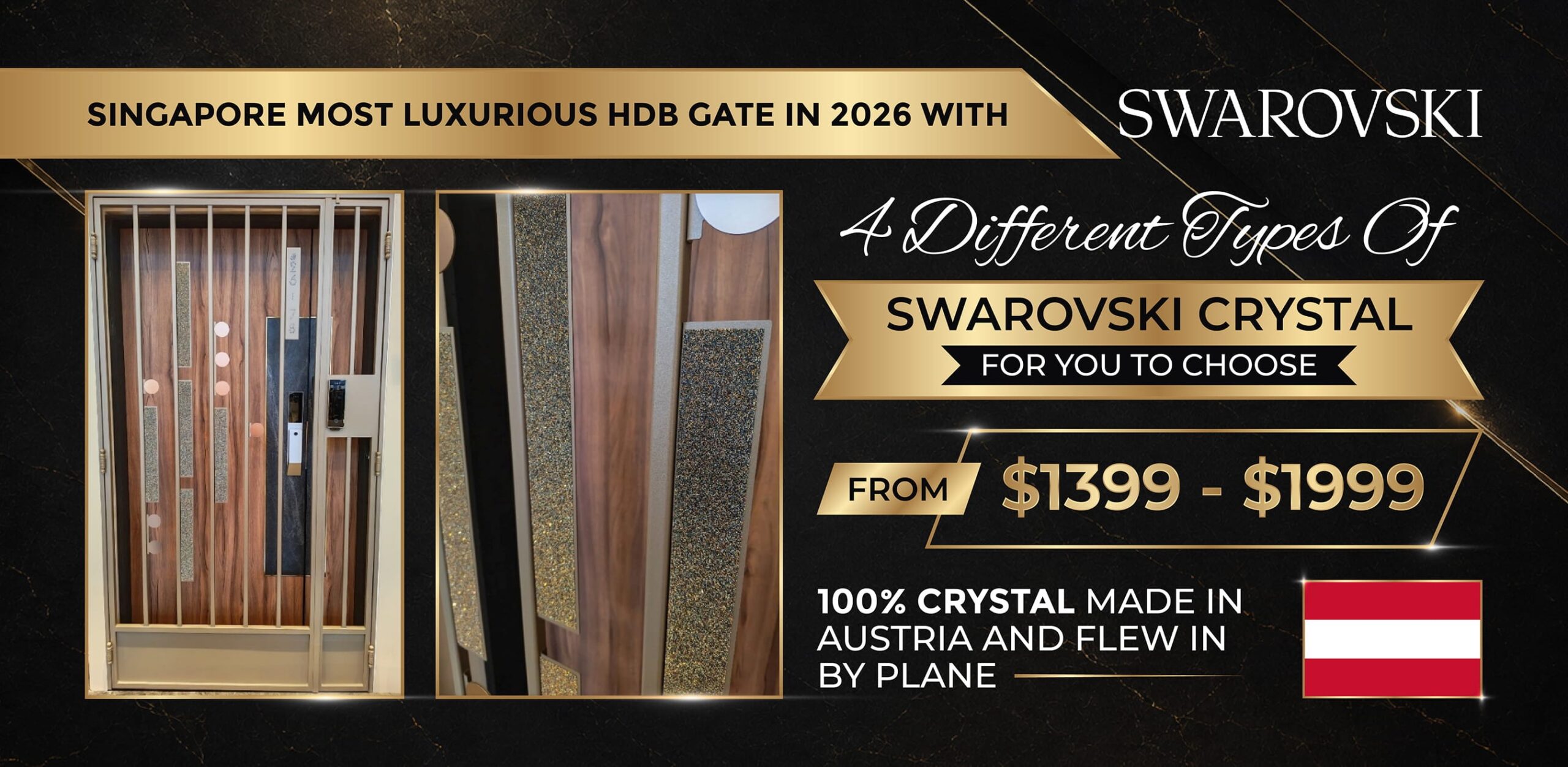 Mydigitallock - Singapore Most Luxurious HDB Gat in 2026 with Swarovski Crystal