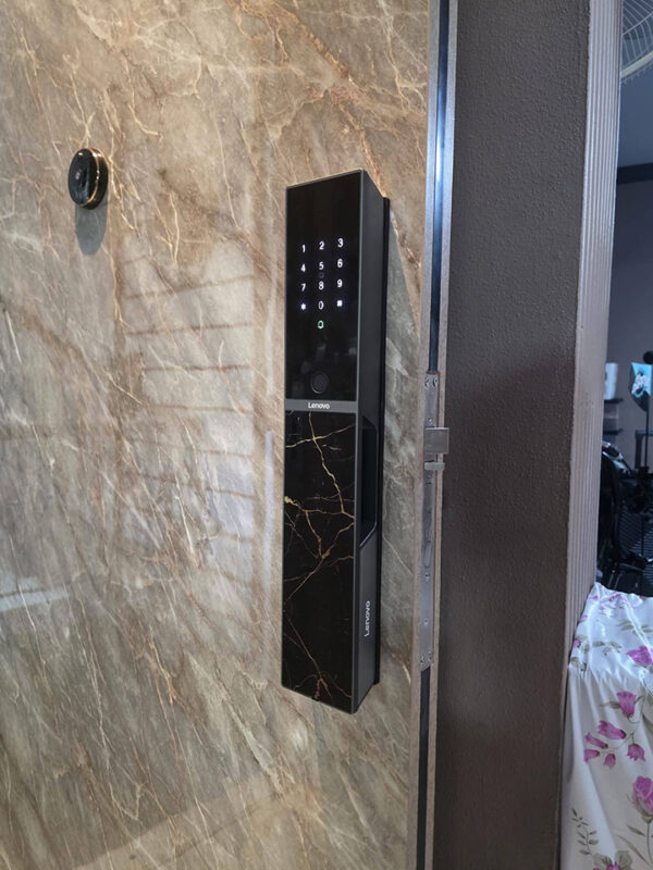 Lenovo Digital Kock - 2026 Top 4 Smart Door Lock Design by Lenovo - Gold Aurora Marble