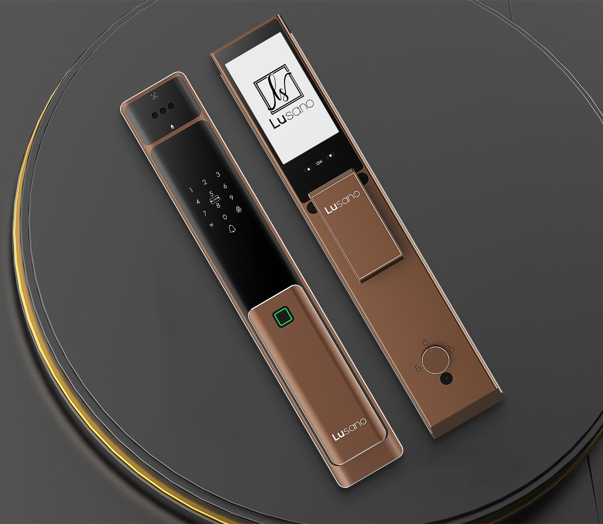 MyDigitalLock -Lusano-Ultra-Slim-Push-Pull-Lock-Coffee-Brown-6-way-to-unkock