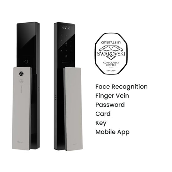 My Digital Lock - Moorgen-T5-Swarovski-Crystal-Digital-Lock-Platinum-Cool-Sliver