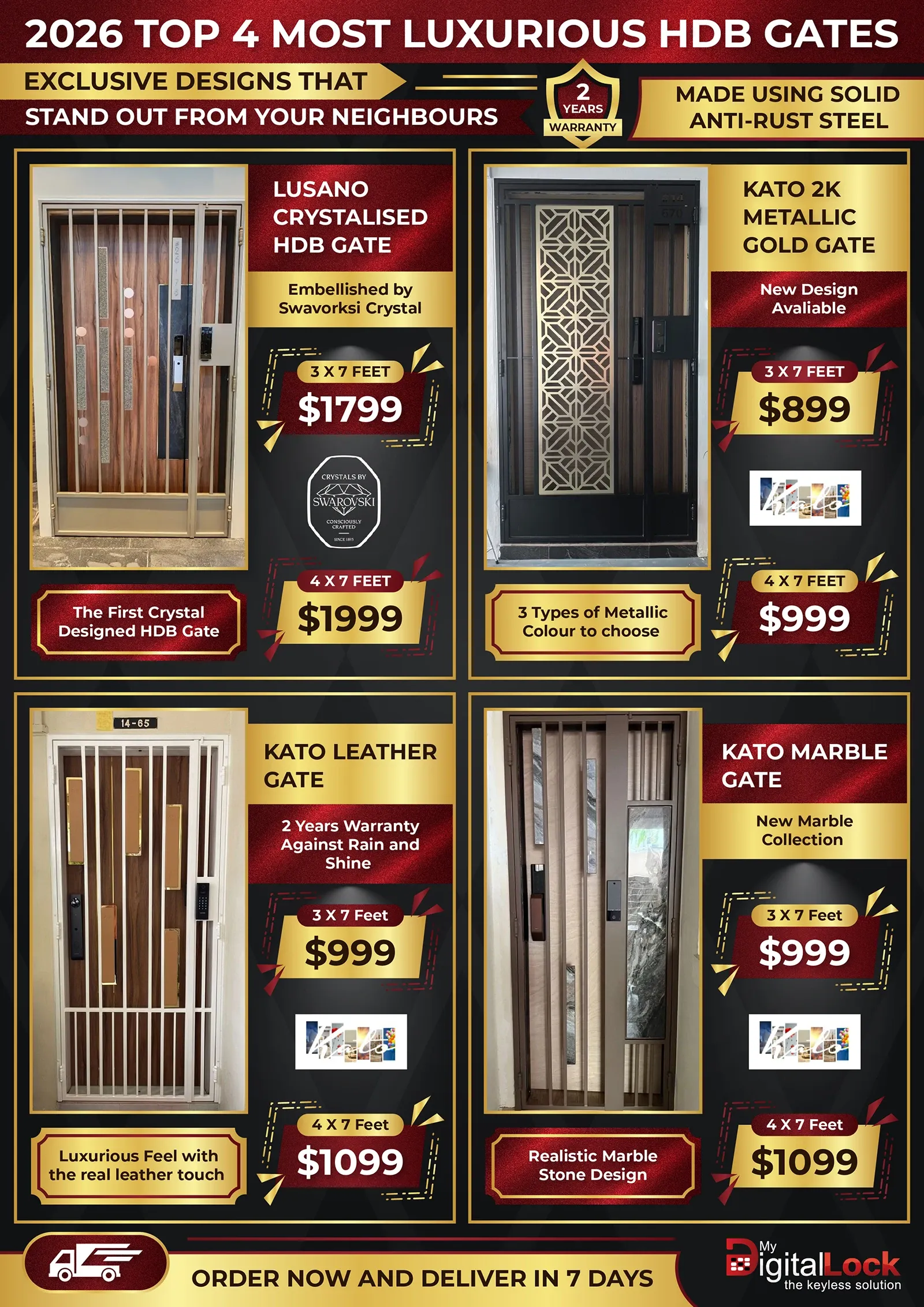 Mydigitallock - 2026 Top 4 Most Luxurious HDB Gates