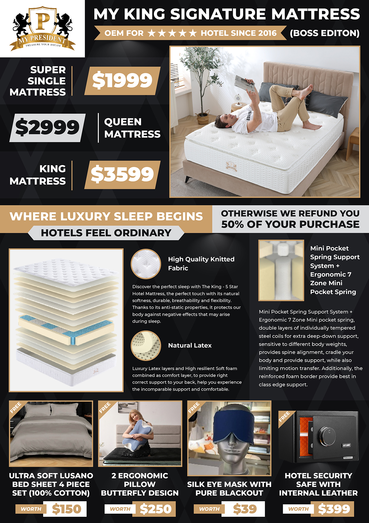 Mydigitallock - My King Signature Mattress